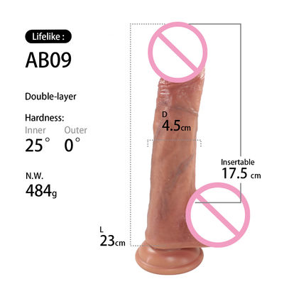 10 Inches Super Realistic Liquid Silicone Dildo Artificial Rubber For Women